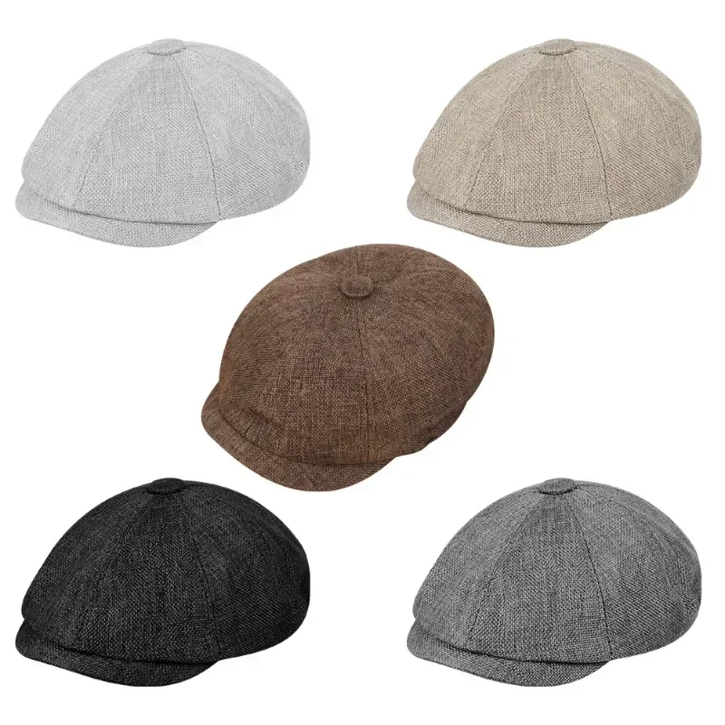 Czapki w stylu vintage mężczyźni kobiety berety kapelusz klasyczny beret w kratę w paski zimowa bawełniana płaska czapka brytyjski malarz kapelusze