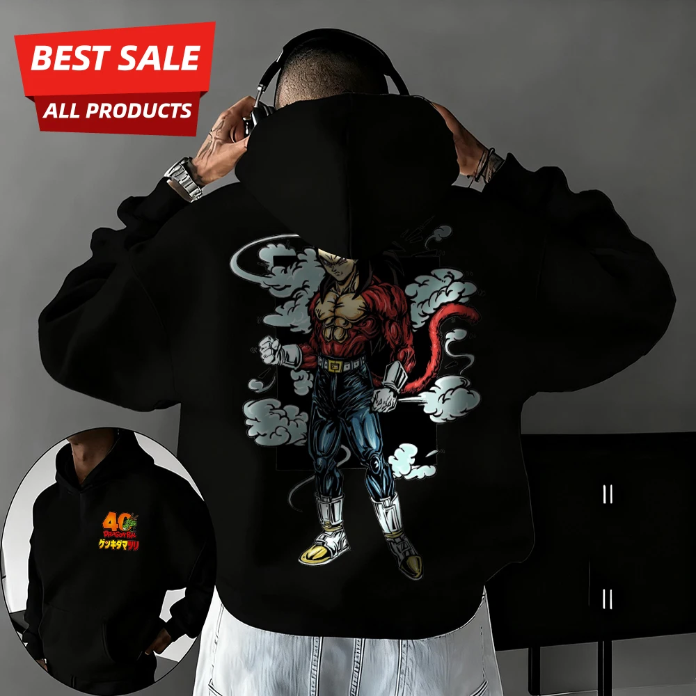 

2026 New Autumn/winter Dragon Ball 40th Anniversary Wukong 100% Cotton Anime Printed Hoodie Extra Size Casual Streetwear Unisex