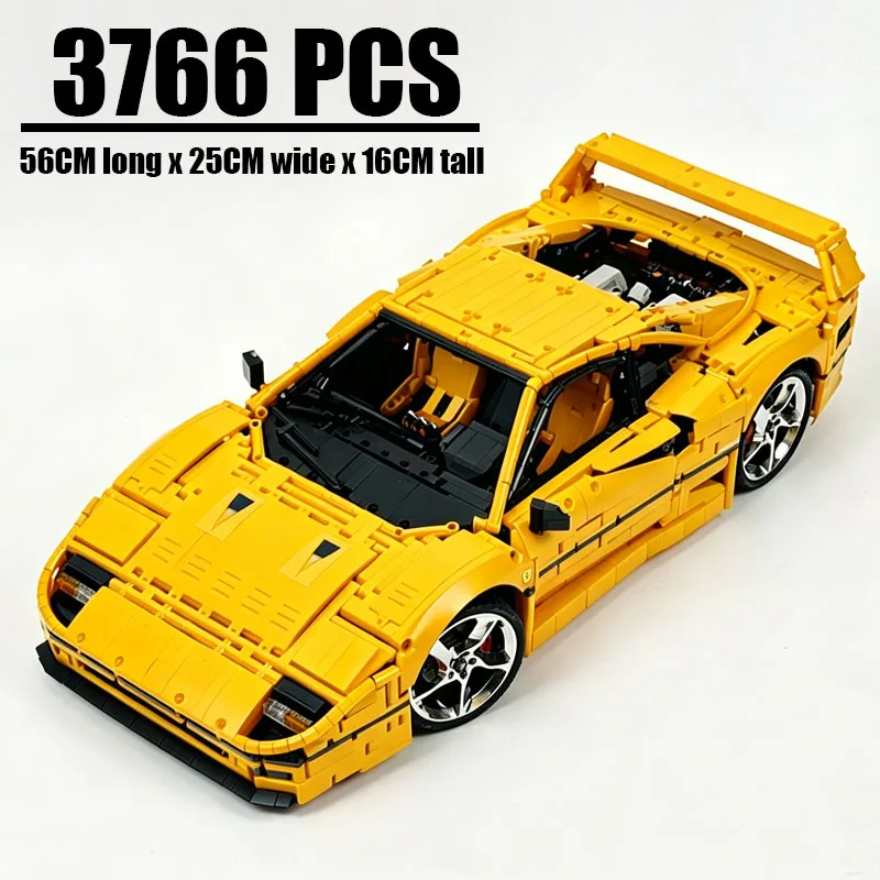 Новый технический конструктор MOC-140629: Гоночный суперкар F40 в масштабе 1:8, издание к 40-летию. Игрушка из строительных блоков, подарок на день рождения.