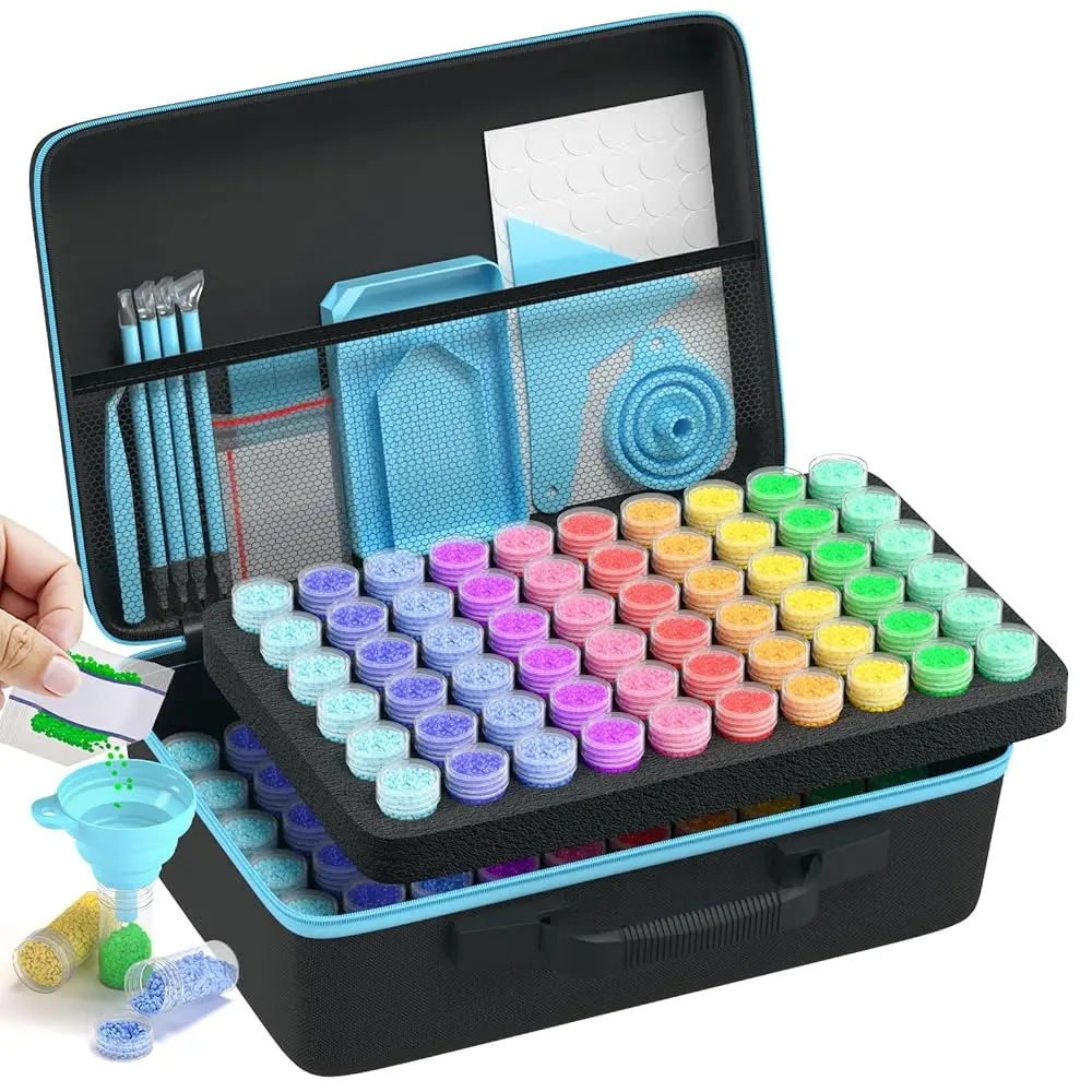 

Diamond Painting Storage Containers Kits, Thickened Waterproof Portable Bead Storage Boxes for Diamond Painting Accessories