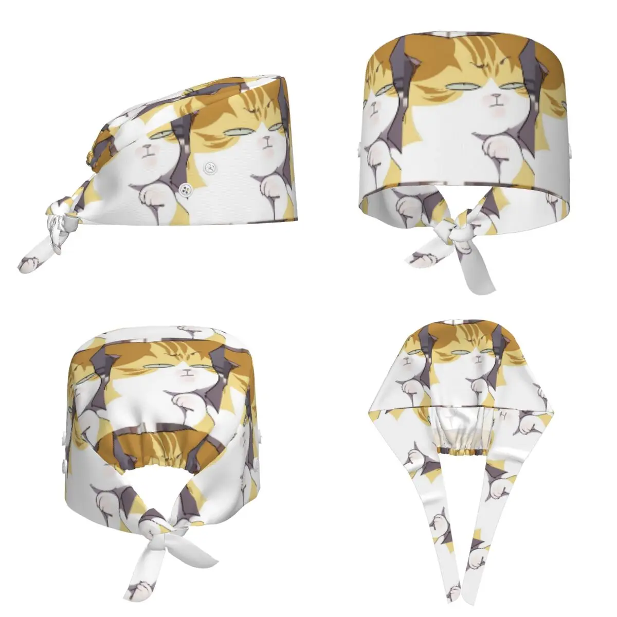 Eleceed Kayden Cat Form Scrub Hat Doctor Working Surgical Cap Men Women Adjustable Nursing Caps for Dentist