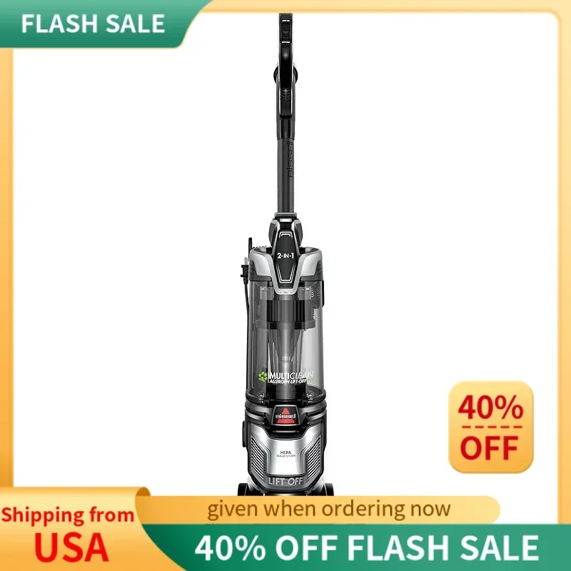 

QWABISSELLS MultiClean Allergen Lift-Off Pet Compact Upright Vacuum with HEPA Filter Sealed System,31259,Black/Silver