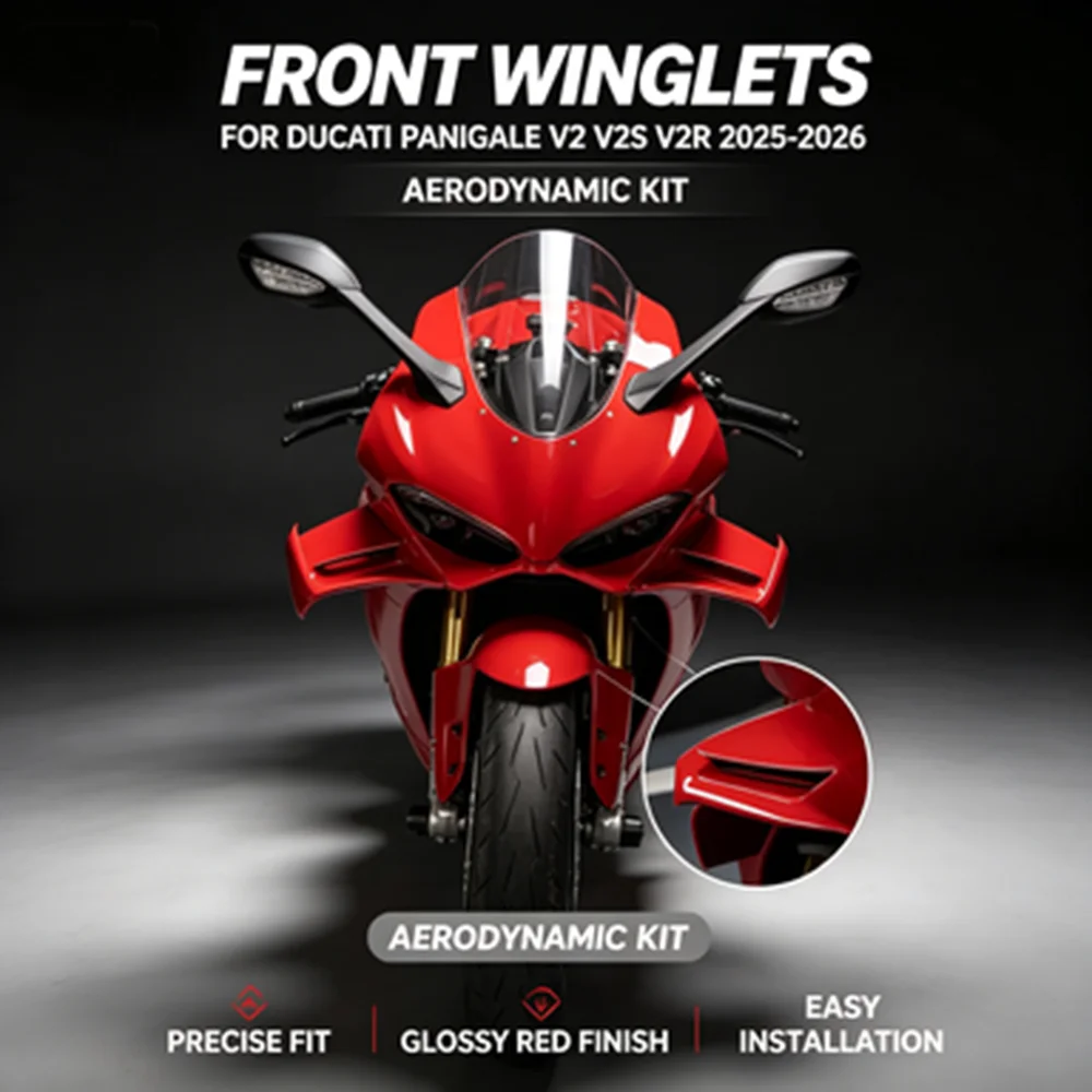 NEW For Ducati Panigale V2 V2S V2R 2025-2026 Wings, Side Panels, Winglet Spoiler Red Fixed Wing Accessories
