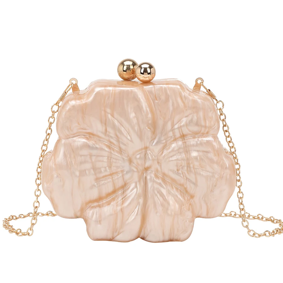 

Luxury Flower Mini Acrylic Shell Shaped Clutch for Women Acrylic Evening Clutch Purse Handbag for Wedding Party Evening Bags Sac