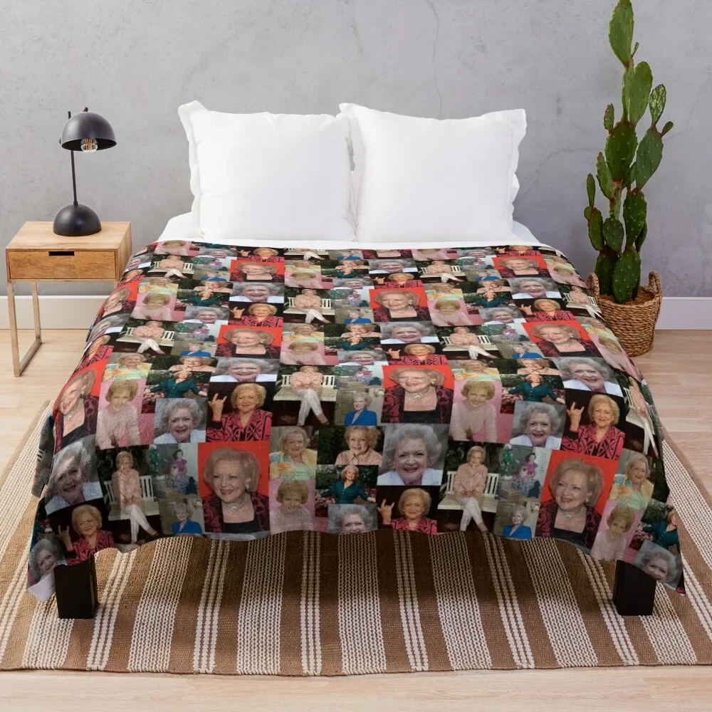 

betty white Throw Blanket For Decorative Sofa Furrys Beautifuls Plaid on the sofa Blankets