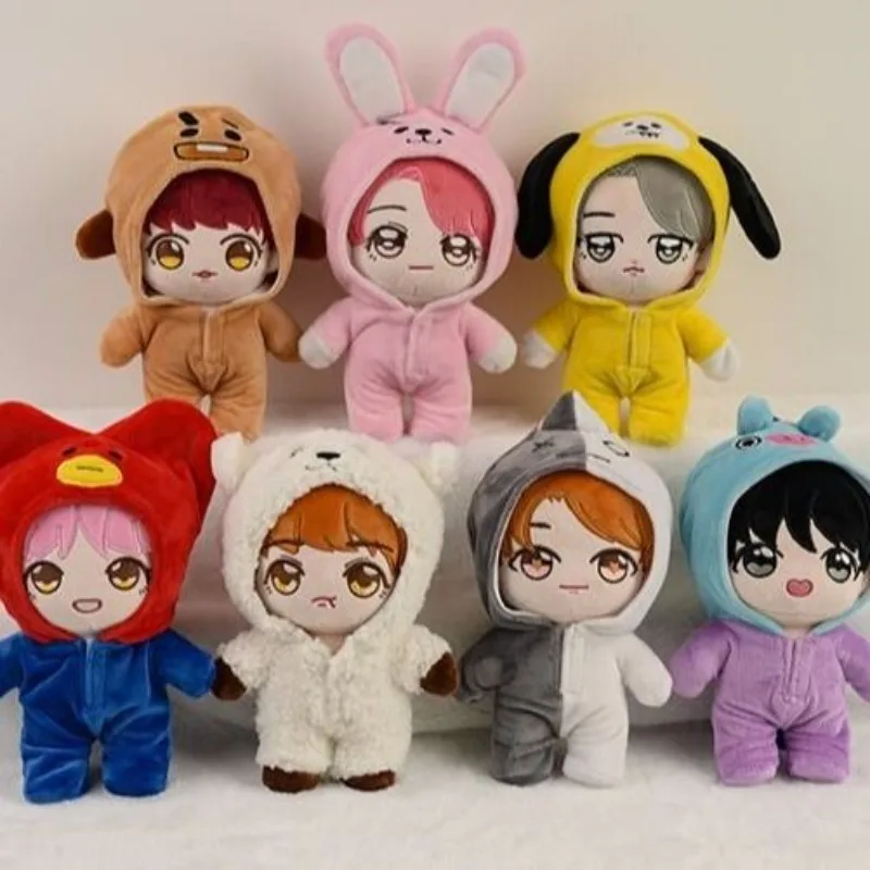 

Line Friends BT21 20cm Cooky Dress-Up DIY Cotton Doll Tata One-Piece Plush Toy Sofa Pillow Teenage Girl Bedroom Decorative Gift