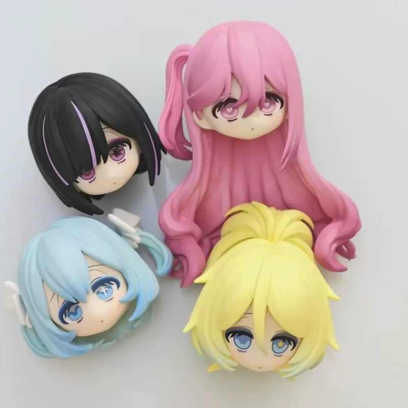 GSC OB11 BJD Wearing Make Up Head Shell DIY Clay Doll with Front Back Hair Double Braids Bows Hair GSC Hand-drawn Head Shell