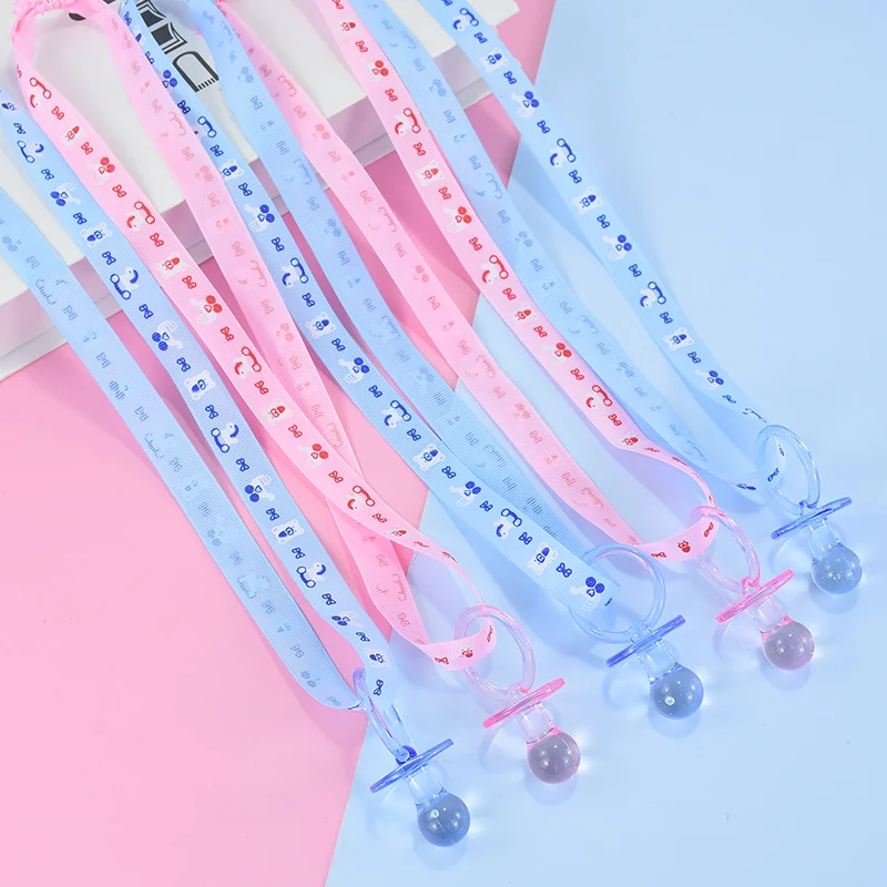 10/20 Stück Acryl Rosa Blau Baby Schnuller Halskette für Babyparty Geschlecht offenbaren Party Tischdekoration Geburtstagsspiel Gefälligkeiten – Detail 9