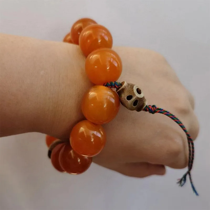 Golden Armor•Mountain Turtle 20mm Bracelet featuring an ancient spirit bone with a cloud-patterned back and a dragon clasp