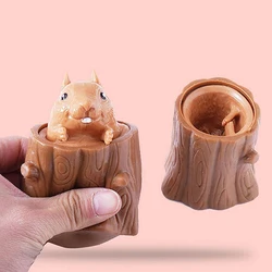 Animaux doux Évent Tasse Souche En Caoutchouc Jouets Anti-Stress Fidget Jouet Nouveauté Écureuil Anti-Stress Jouets Drôles Pour Enfants Fidget