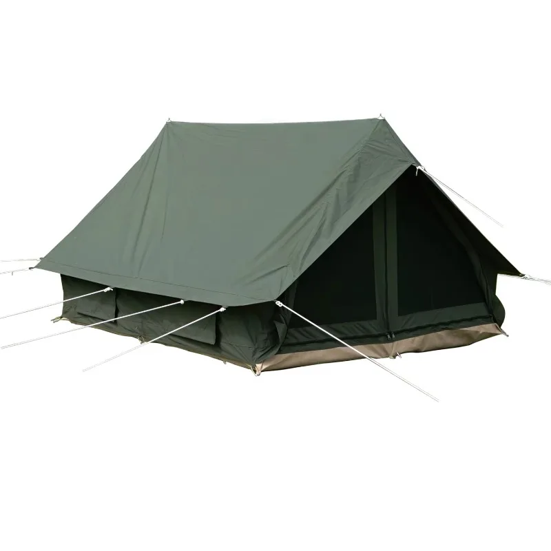 

Outdoor Luxury Canvas Scout Tent All Season Glamping Camping 2 Person Scout Tent Olive Green With Fly House Tent
