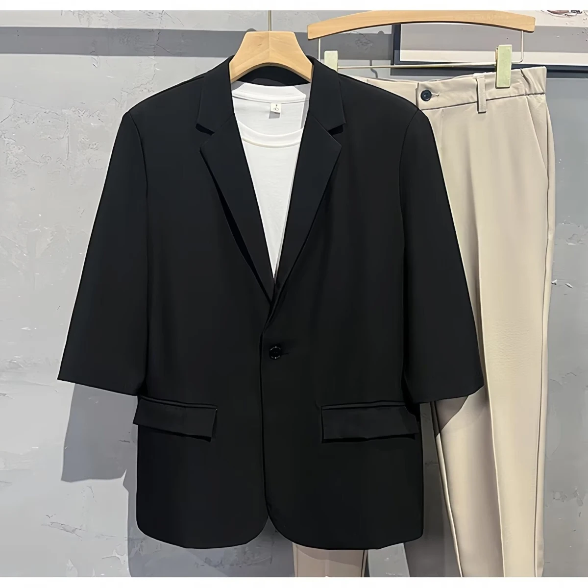 

Мужской деловой повседневный костюм Jaet, весенний без глажки Dra Sle Faionable, универсальный комплект из двух предметов, подставка из полиэстера...