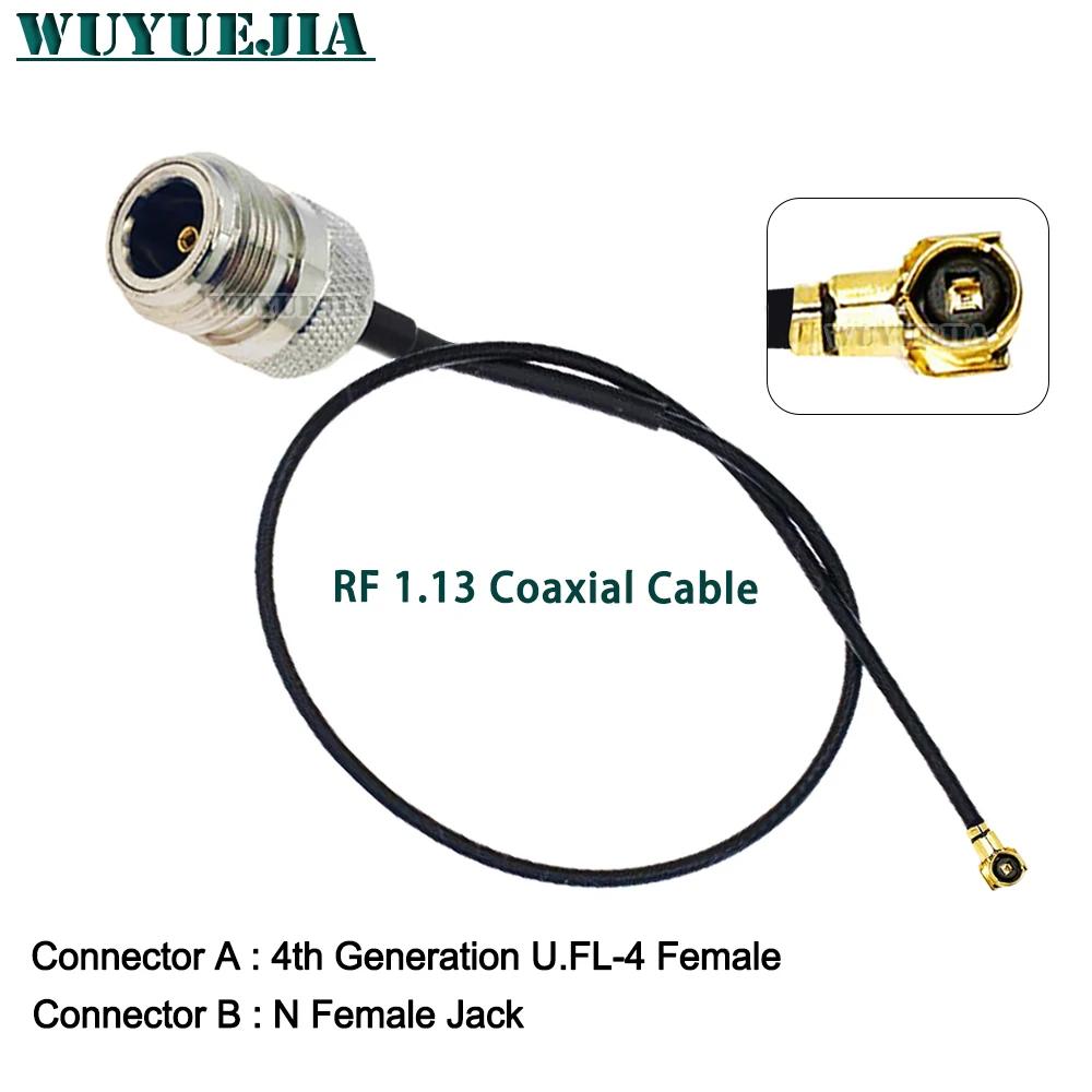 N إلى U.FL MHF-4 RF113 ضفيرة اقناع الجيل الرابع U.FL-4 أنثى إلى N موصل سالب صغير PCI WIFI WLAN هوائي تمديد كابل