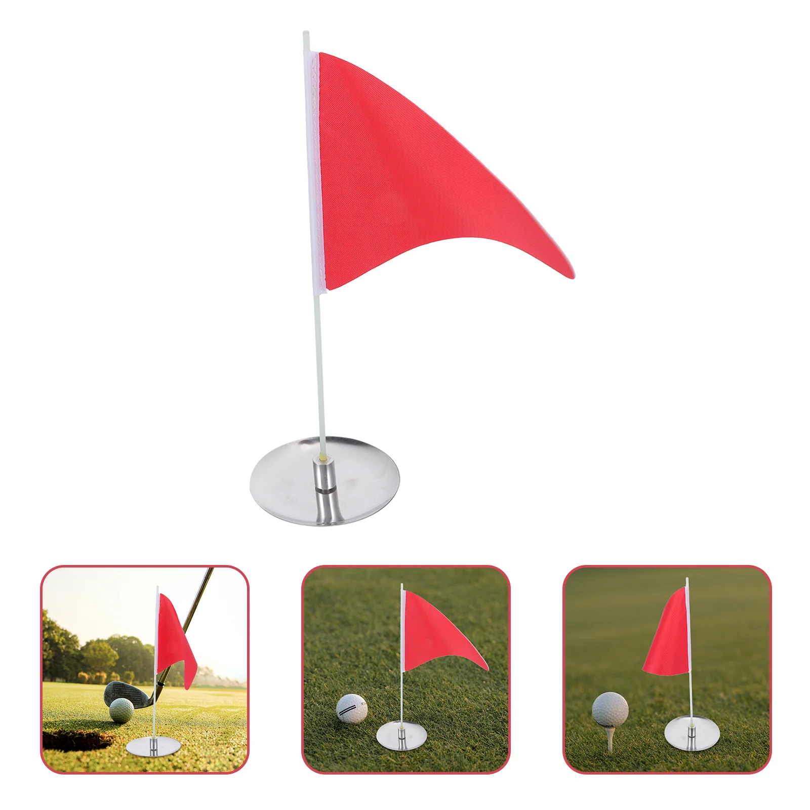 

Portable Golf Practice Flag Golfing Court Flagpole Golfs Targeting Flags Tray Man Hole Cup