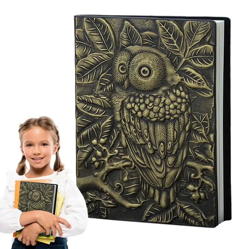 

Винтажный блокнот, винтажный журнал, рельефный ретро-блокнот с птицами, настольные аксессуары, уникальный милый праздничный подарок в виде совы для записей