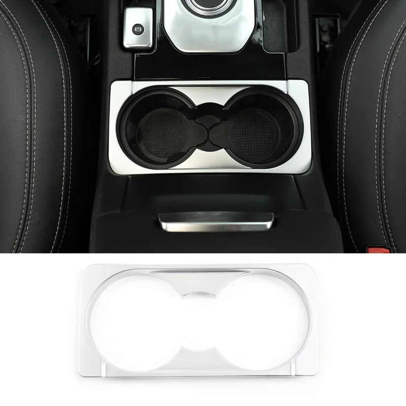 

ABS Silver Car Center Console Water Cup Holder Frame Cover Trim For Land Rover Discovery 4 LR4 2010-2016 Interior Accessories