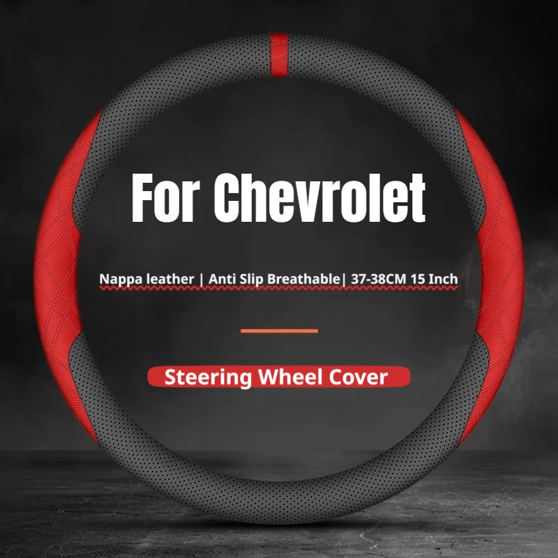 New Two‑Tone Color Car Steering Wheel Cover 15 Inch For Chevrolet Silverado Camaro Corvette Equinox Tahoe Malibu Accessories
