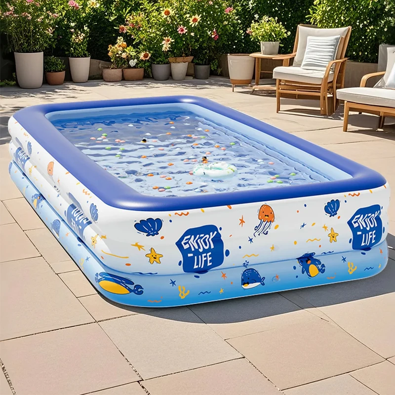 만화 패턴 블루 큰 풍선 수영장 대형 가족 풍선 PVC 수영장 아기 수영장 실내 야외 욕조