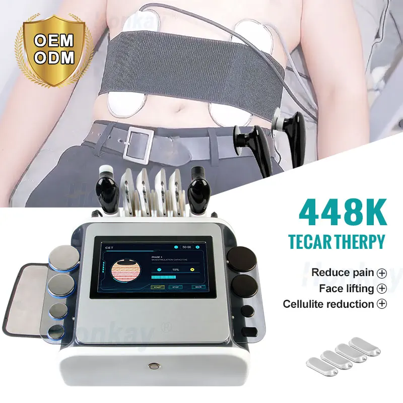 448K Tecar Deep Diathermy Therapy Machine for Body Pain Relief Physical Therapy PAD for Fat Burning Smart Tecar Equipment