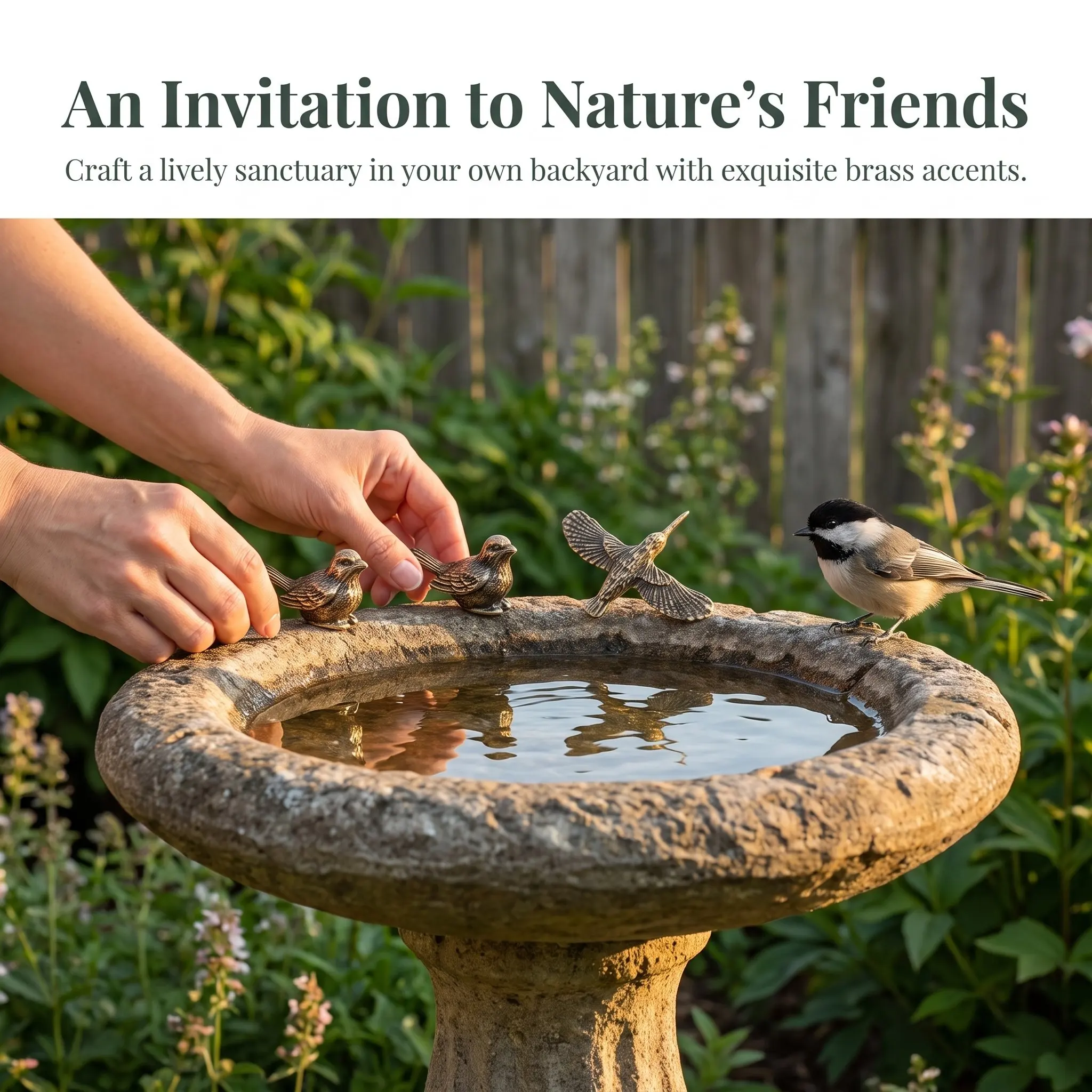 4Pcs Mini Brass Bird Bath Disk Ornament 2 Styles Gold Bird Shape Statue Purification Disk Fountain Birdbath Accessory