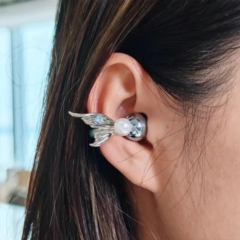Creative Artificial Crystals Earphone Clips 2 Pieces Set Headphone Accessories Stable Fit for Commuters and Travelers