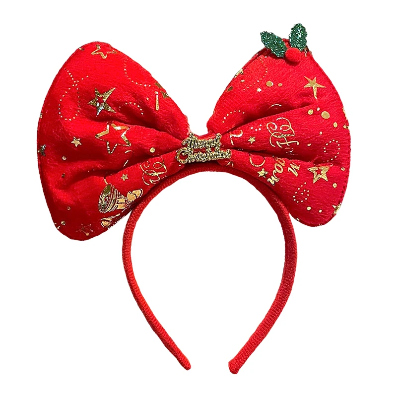 Cute Hair Accessories for Girl Minnie Mouse Ears Headbands Christmas Children Sequin Bows Girl Birthday Party Hairband Gift