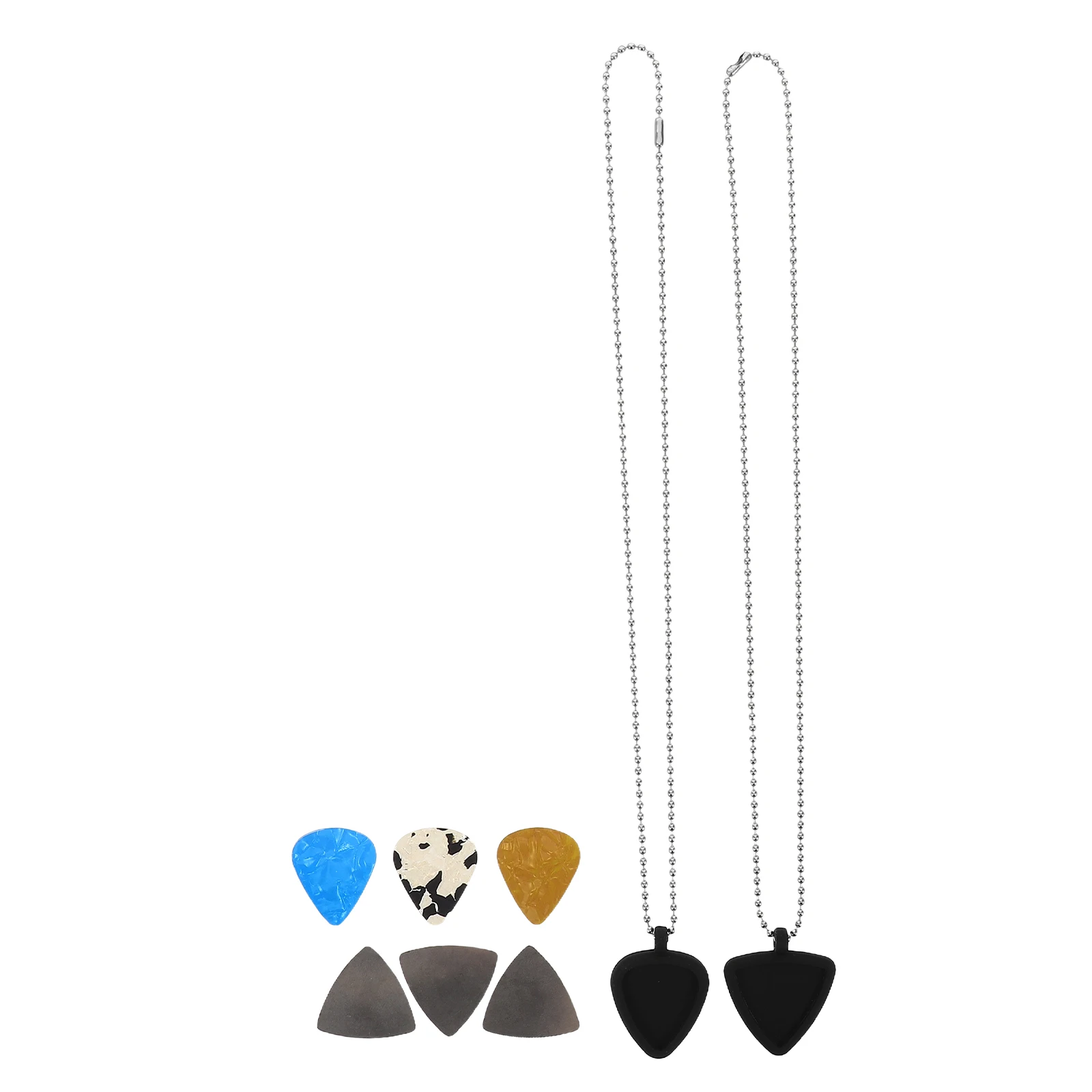 

1 set 1 Set Guitar Pick Holder Necklace Silicone Transparent Dual-Sided Storage Box Pendant For Acoustic Electric Guitarists