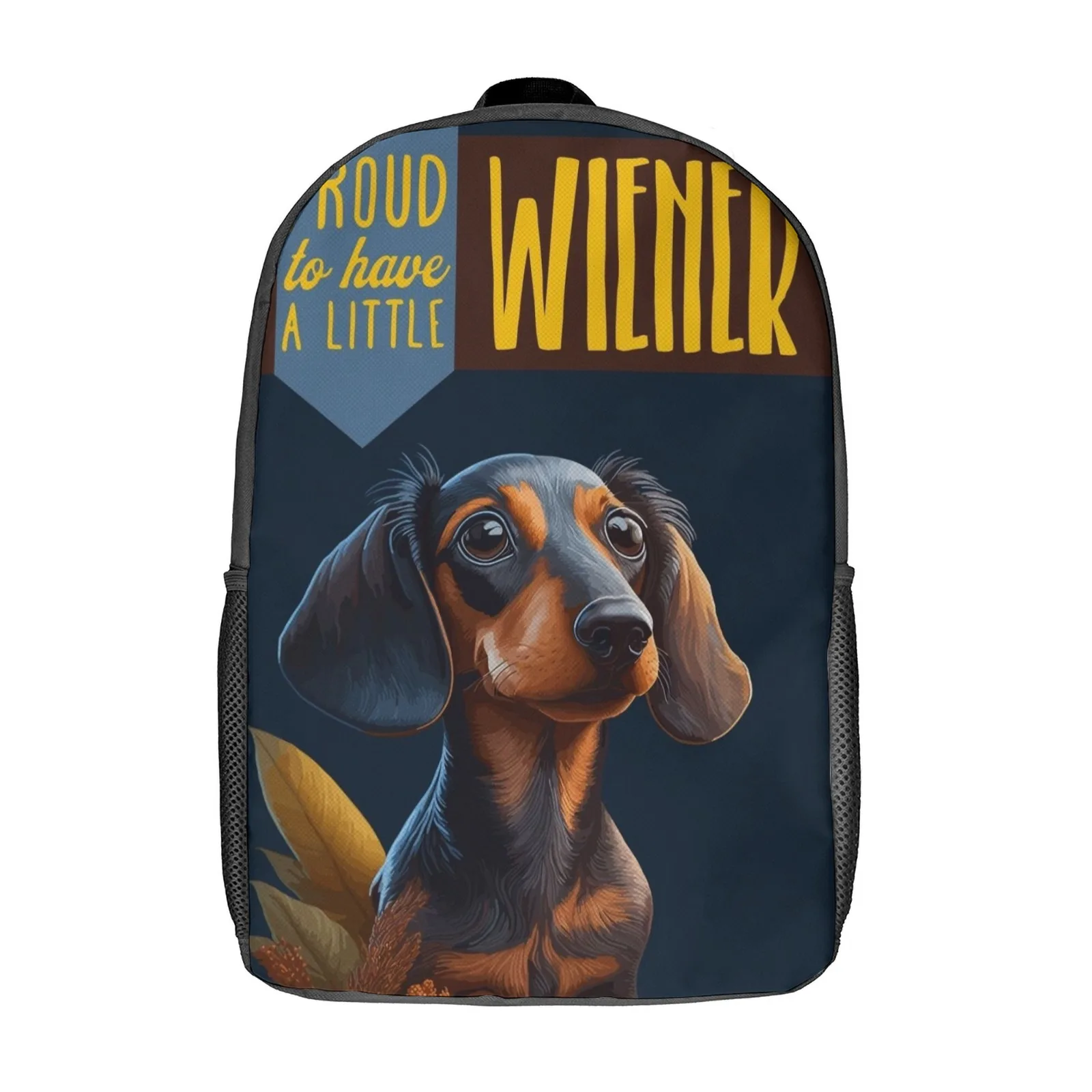 Un piccolo cane Wiener divertente zaino da scuola da 17 pollici Mochilas De Hombre Mochila borsa da scuola Teen Boy Bolso Bolsa Bag Mochila
