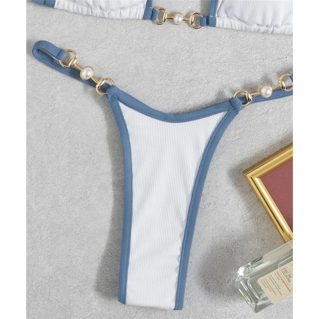 Sexy Perlen Extreme Mini Micro Thong Bikini Damen Bademode Zweiteiliger Bikini Badeanzug Badebekleidung Schwimmen V4120 – Detail 28