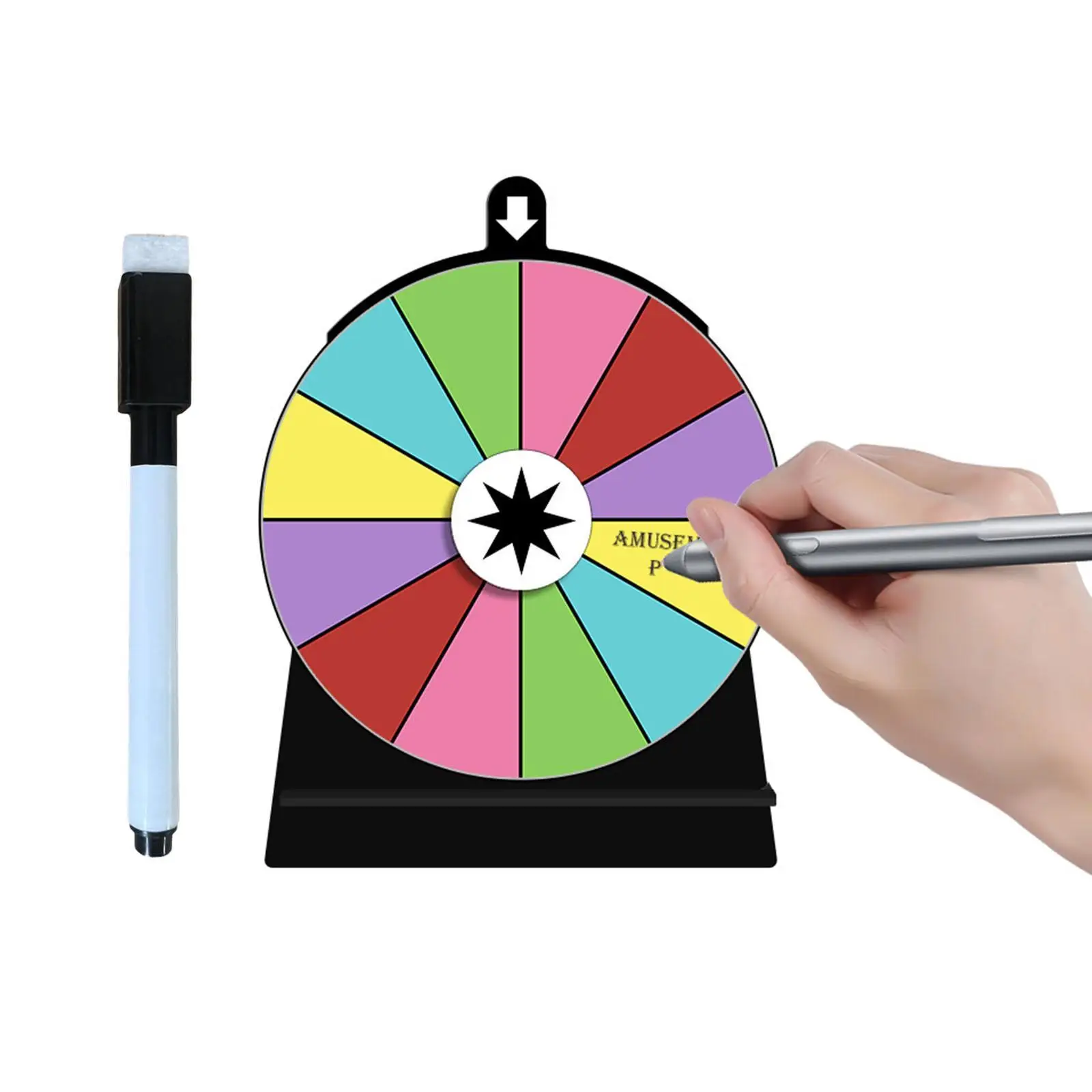 Color Rotating Wheel Fortune Wheel with Base Stand Roulette Wheel Drinking Game for Adults for Pub Shops Carnival Trading Show