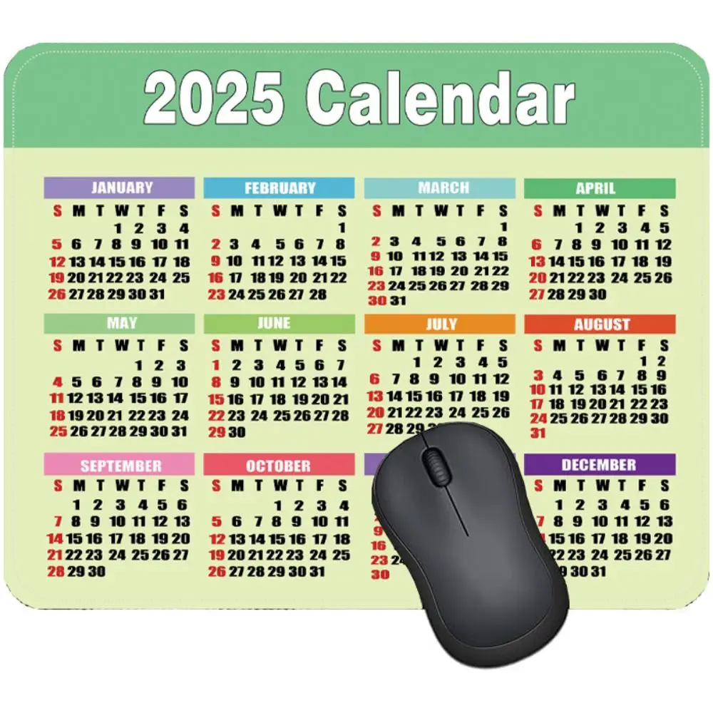 مربع 2025 التقويم ماوس الوسادة المضادة للانزلاق اضافية سميكة ماوس حصيرة مخيط حافة المطاط مكتب صغير ماوس اللوازم المكتبية