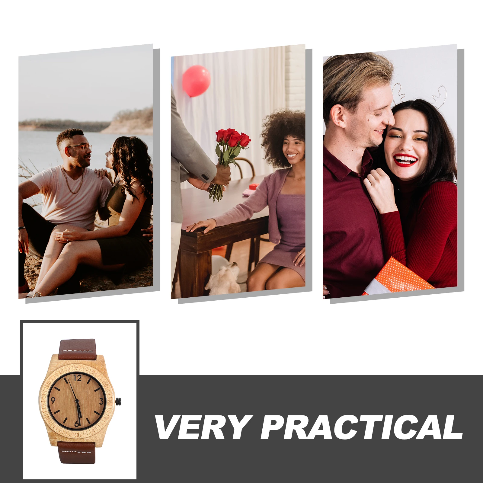

Bamboo Watch Carbonized Case Quartz Movement Mineral Glass Strap Water Resistant Wristwatch Couple Timepiece Long