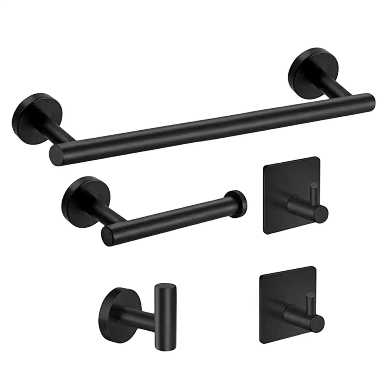 Modern Bathroom Hardware Set Stainless Steel Towel Rack Toilet Paper Holder Robe Hook Bundle