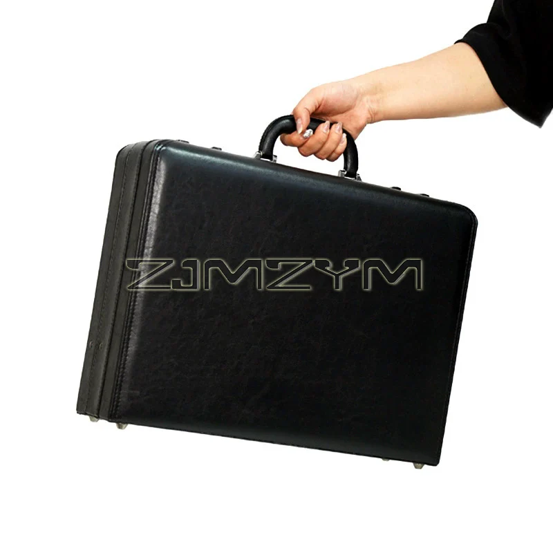 PU Leather Business Briefcase with Password Lock, Multifunctional Laptop Bag with Multiple Compartments, Document Organizer Men - view 3