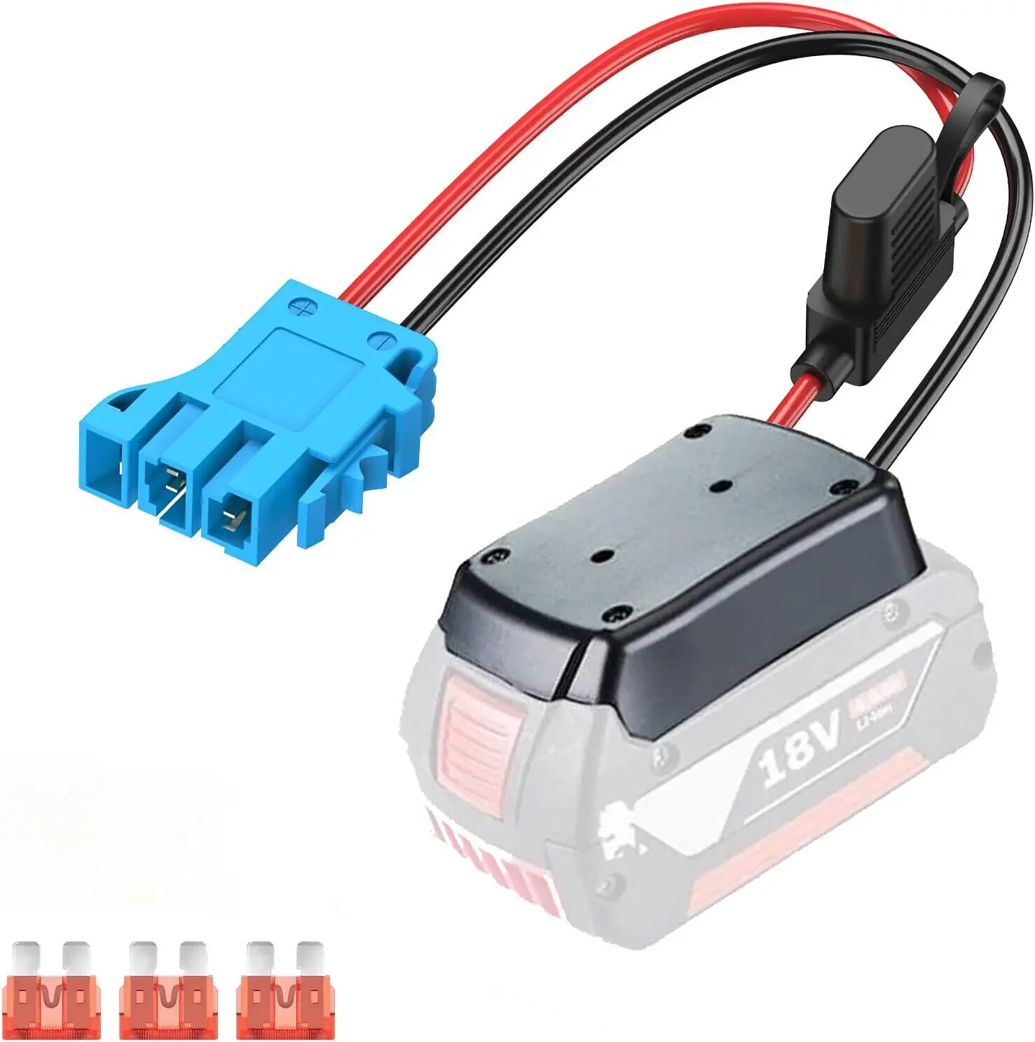 Imagem -05 - Adaptador Power Wheels para Bosch Bateria Li-ion 18v Compatível com Peg Perego Crianças Ride-on Car Fio 12awg Fusível 40a