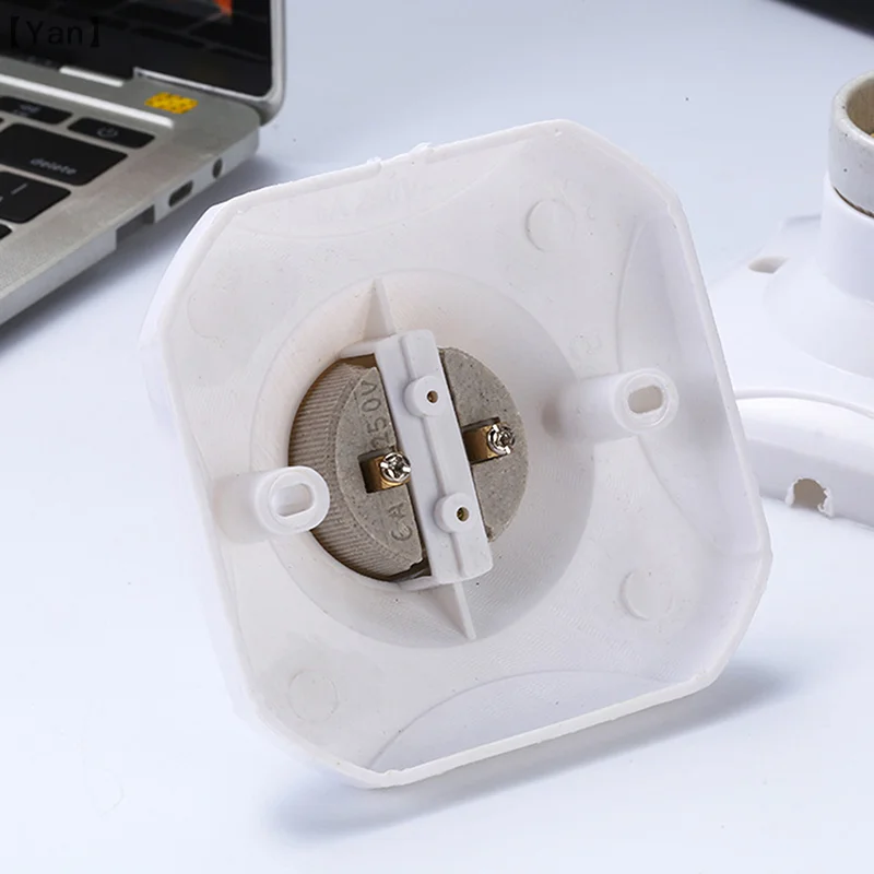 丸型吊り下げ式プラスチック製平頭プラグ,磁器製ネジプラグ,防水ランプホルダー,e27,1個