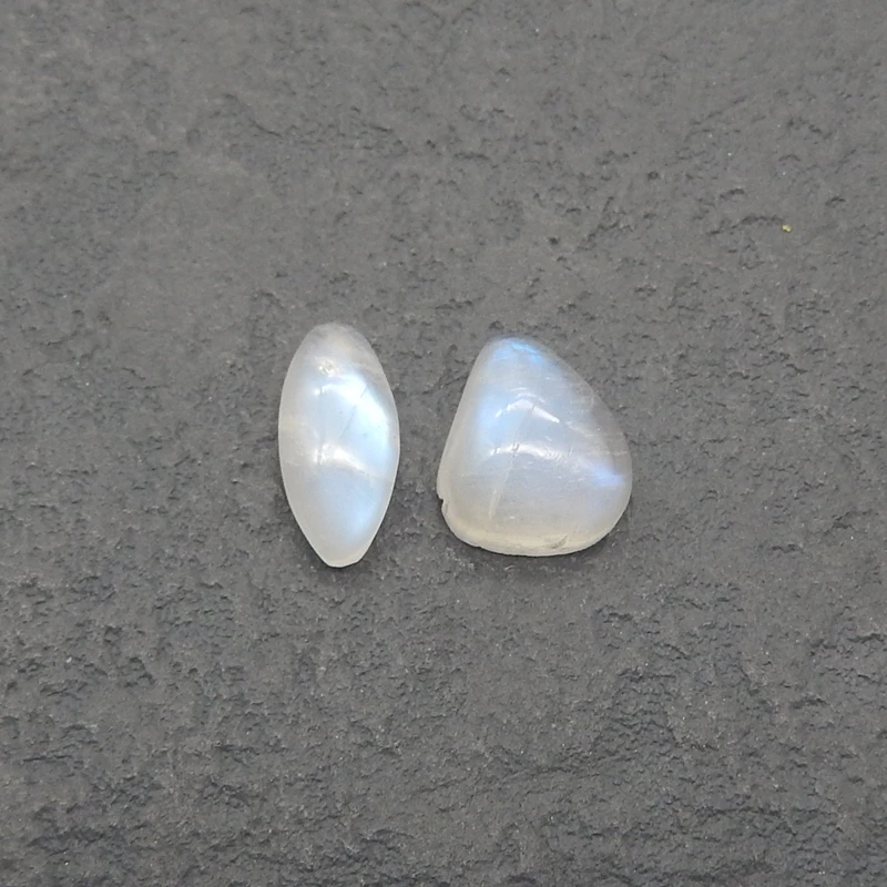 

2pcs Natural Moon Stone Cabochon Beads Nugget Shape Handmade Jewelry Accessories for Women 13x11x4mm 14x7x4mm 1.7g