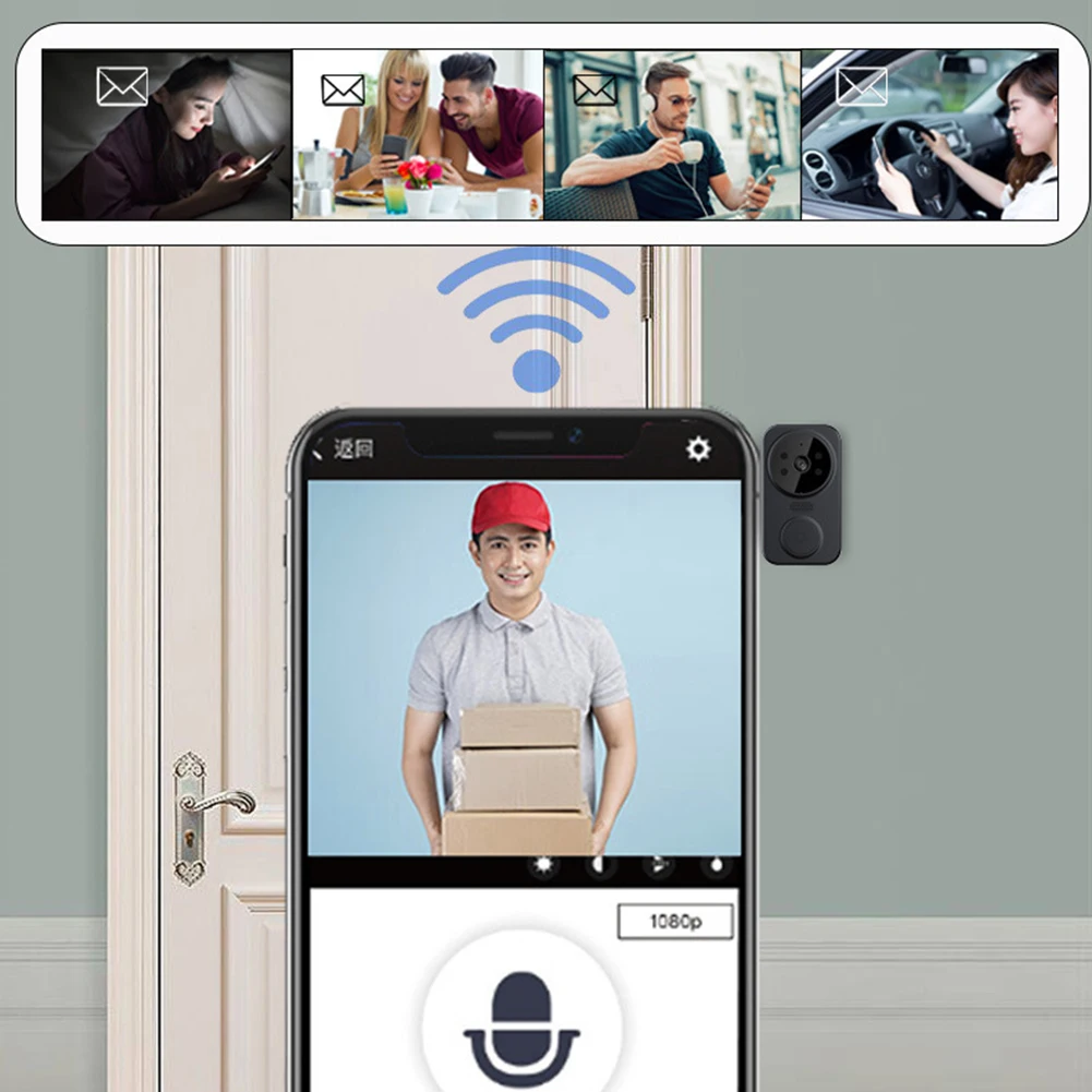 WiFi Smart Video Doorbell Set Sturdy High-Definition WiFi Door Bell For Outdoor Indoor