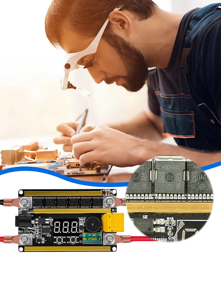 GX591 Lithium Battery Spot Welder Digital Tube Display 12V Mainboard Welder with Automatically Trigger Welding for 18650 Battery