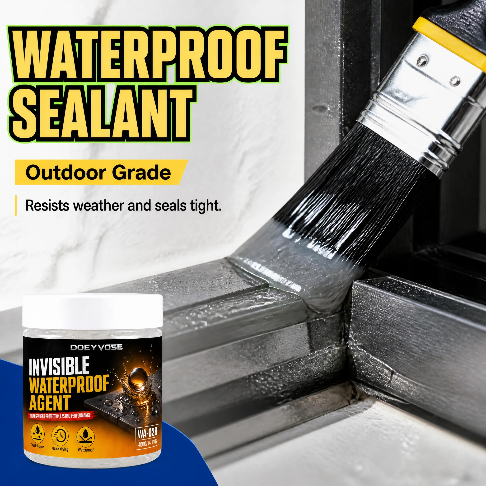 400g Flexible Waterproof Coating Glue, Invisible Sealant to Stop Water Leak for Pipes and Cement Surfaces