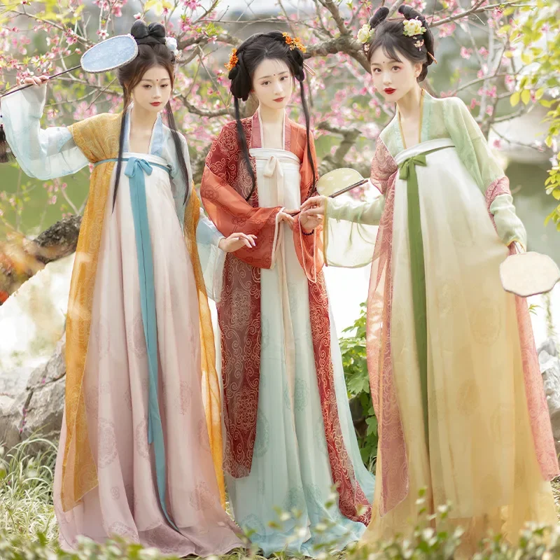 

YJ09 Оригинальная женская юбка Hanfu династии Тан длиной до груди, усовершенствованная сломанная юбка, свежая повседневная весна