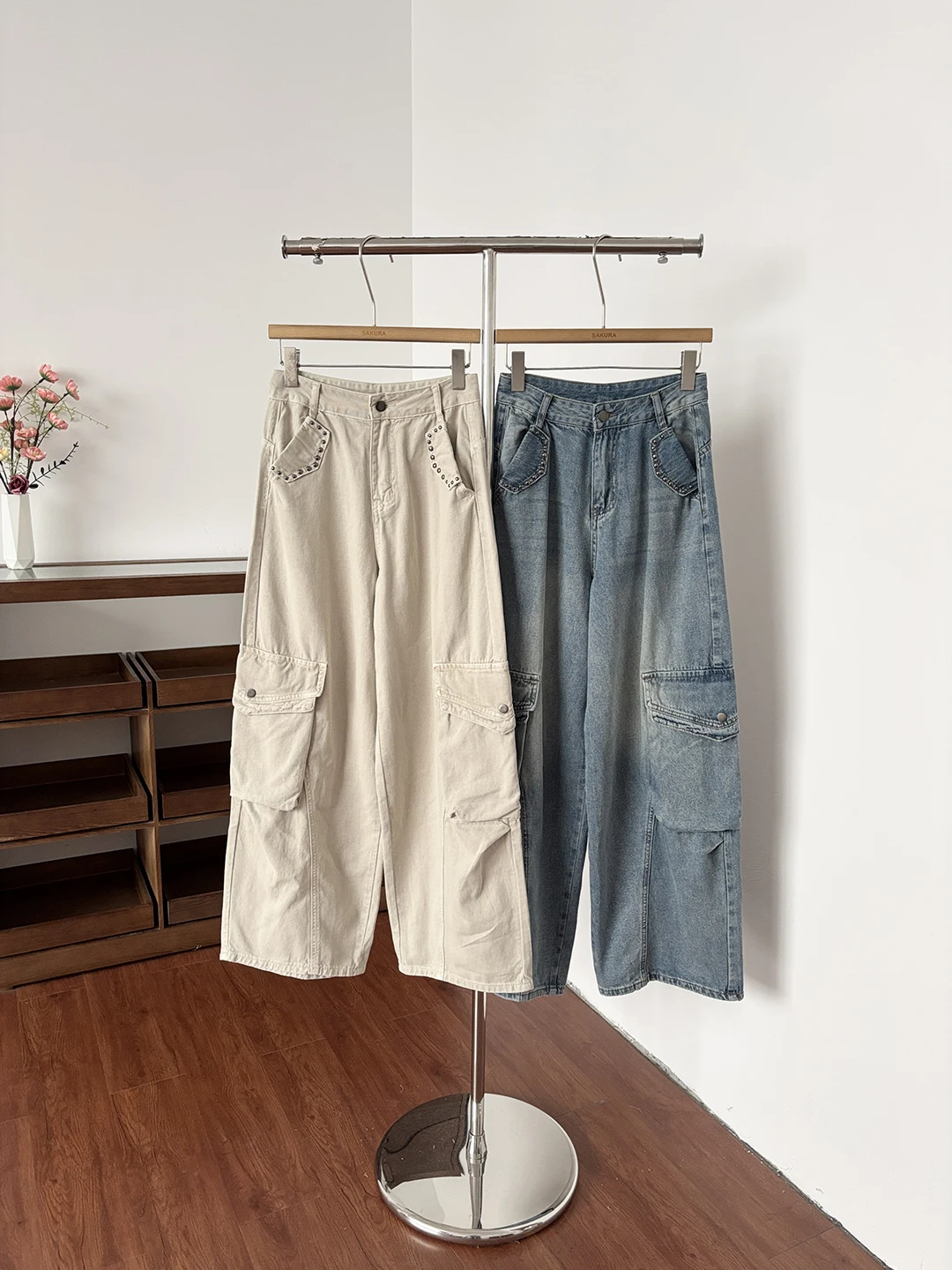 

American Style High Waist Wide Leg Workwear Jeans Versatile Women's Fashion Design Spring Summer New Arrival Slim Fit