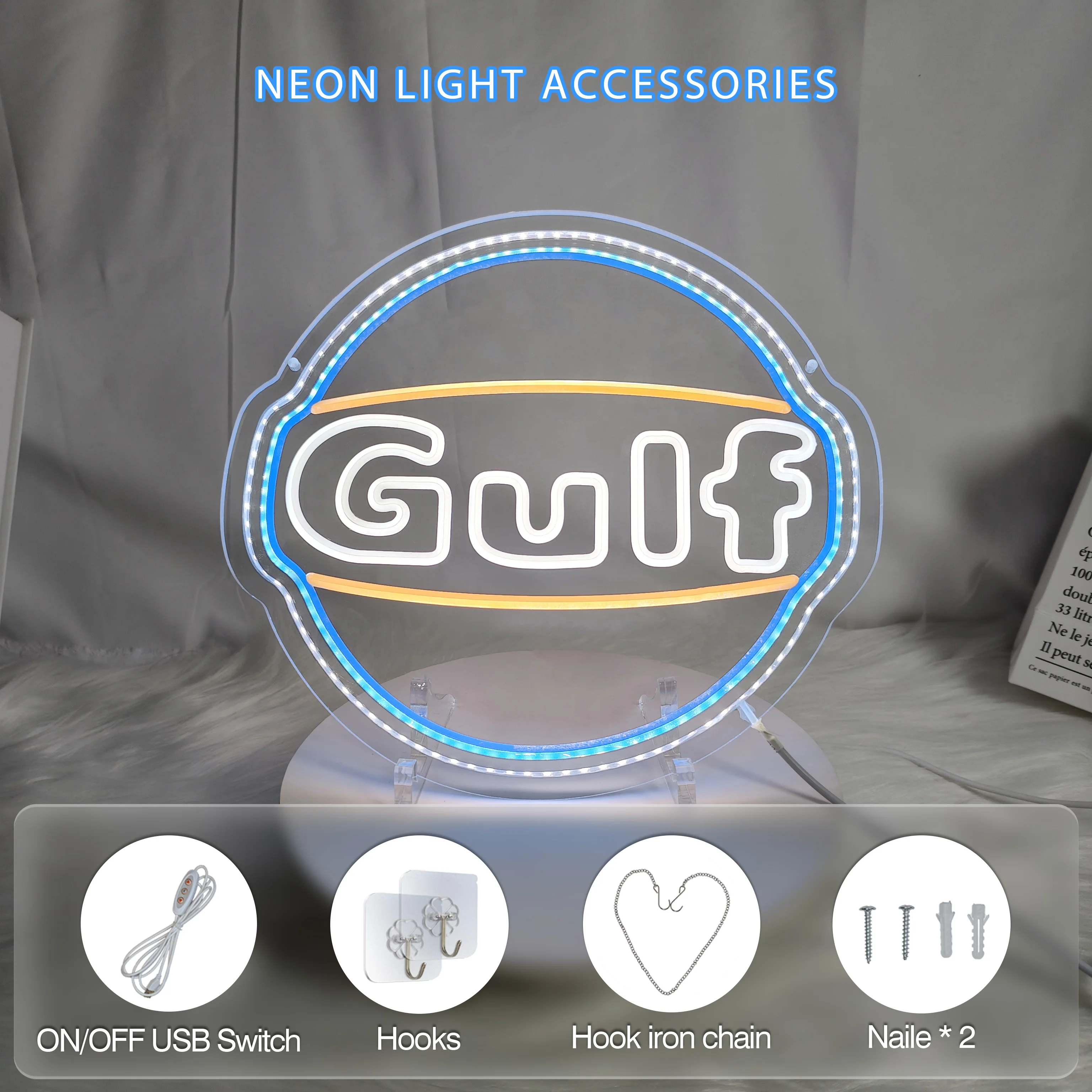 1 Piece of GUIF Garage Decoration Neon Sign, Car Repair Shop Wall Art, Lubricant Shop or Gas Station, LED Repair Sign view 2