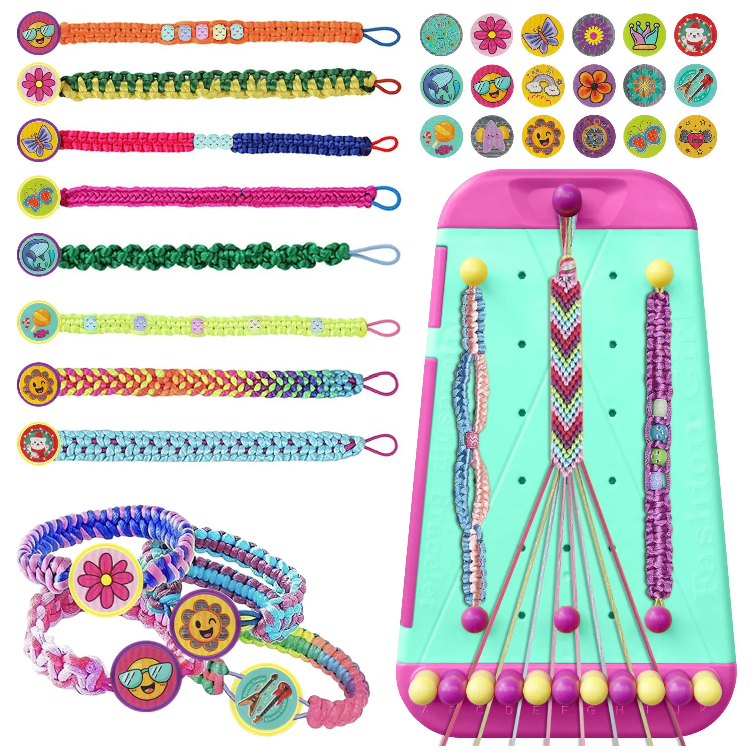 

New DIY 2-in-1 Friendship Weaver Hand Rope Toy Children's Puzzle Handmade Elastic Hand Rope Bracelet Magic Weaver Making Set
