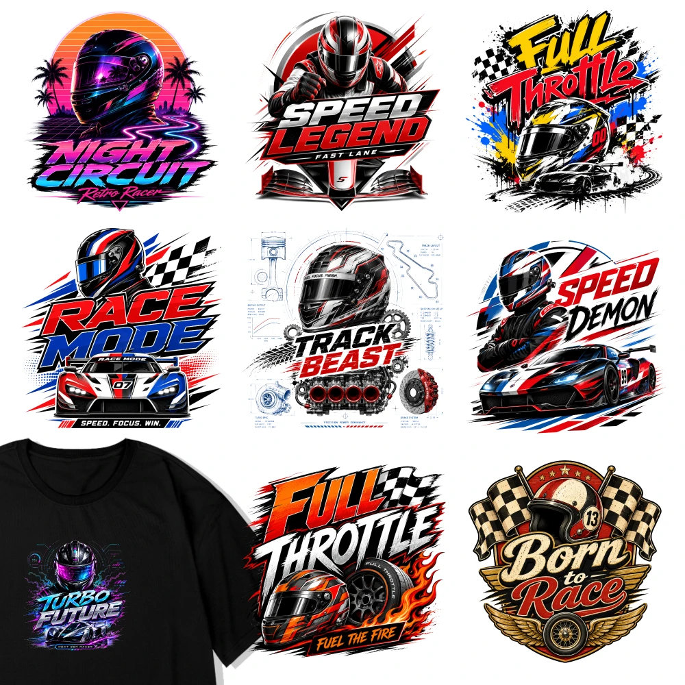 9 Pcs Night Circuit Speed Legend Full Throttle Race Mode Track Beast Speed Demon Turbo Future Full Throttle