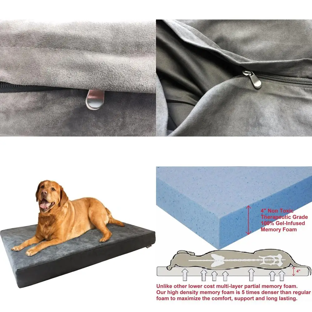

Orthopedic Memory Foam Dog Bed - XL Size, Washable Cover, Waterproof, Fits 48x30 Crate for Medium to Large Dogs
