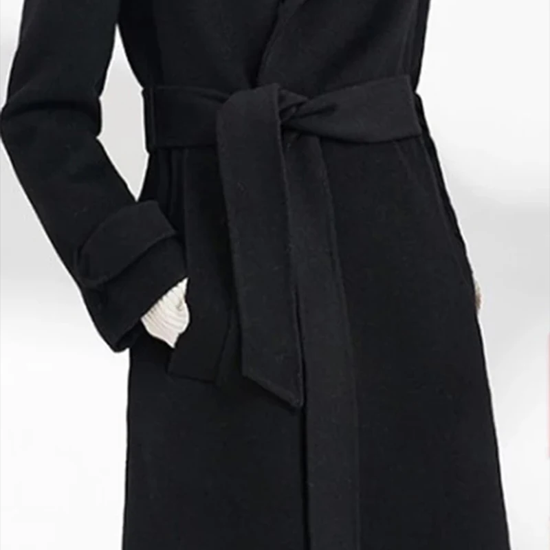 Woolen Sash Classic Velvet Waist Belt Tie Bow Cummerbunds Fashion Belt For Women Wide Waistband Woolen Overcoat Waist Belt