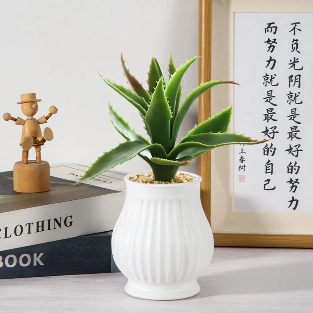 Plastic Tabletop Flower Vase Water Holding Ribbed Texture Flower Arrangement Vase Shatter Resistant Nordic Flower Vase