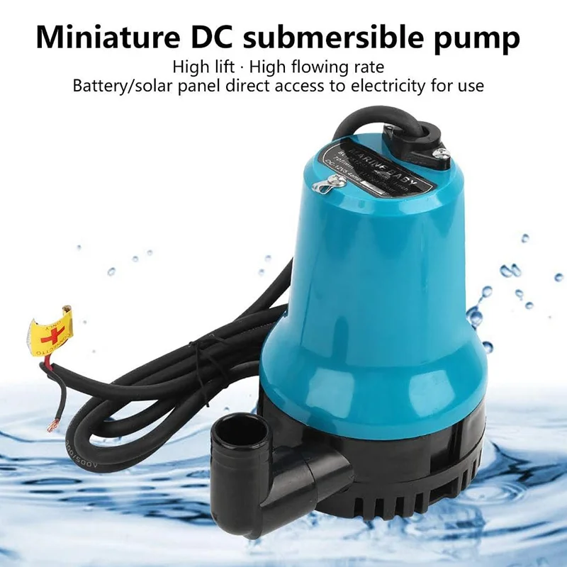 Outdoor 12V 24V Electric DC Portable 4500L/H Submersible Pump Aquarium Irrigation Household Pumping Pump Large Flowing Drainage