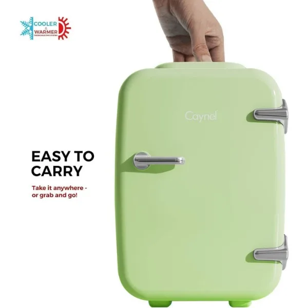 CAYNEL Mini Fridge Portable Thermoelectric 4 Liter Cooler and Warmer for Skincare, Eco Friendly Beauty Fridge